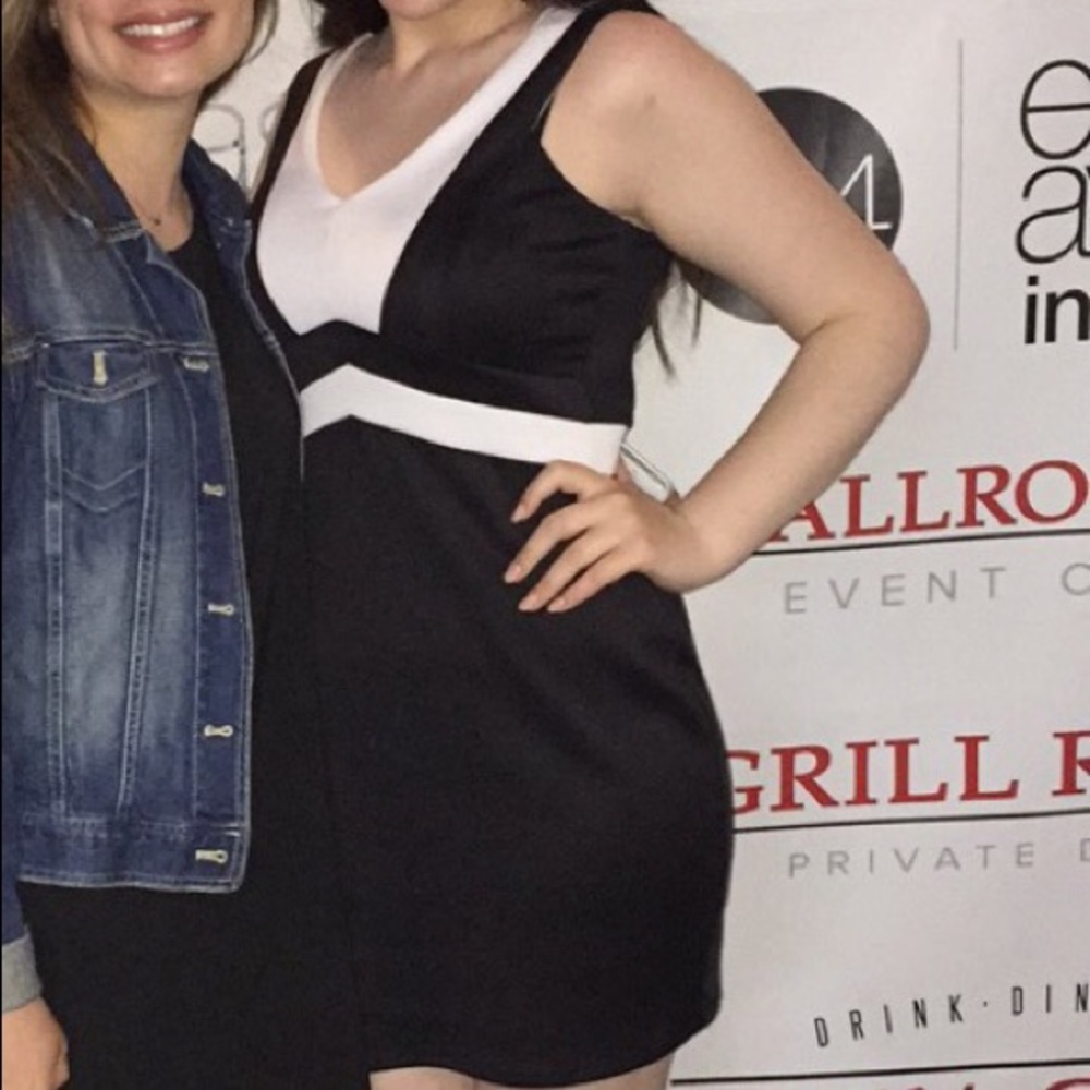 Black and white tight dress